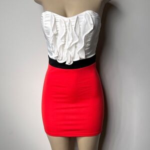 Elegant Red and White Pencil Skirt for Women